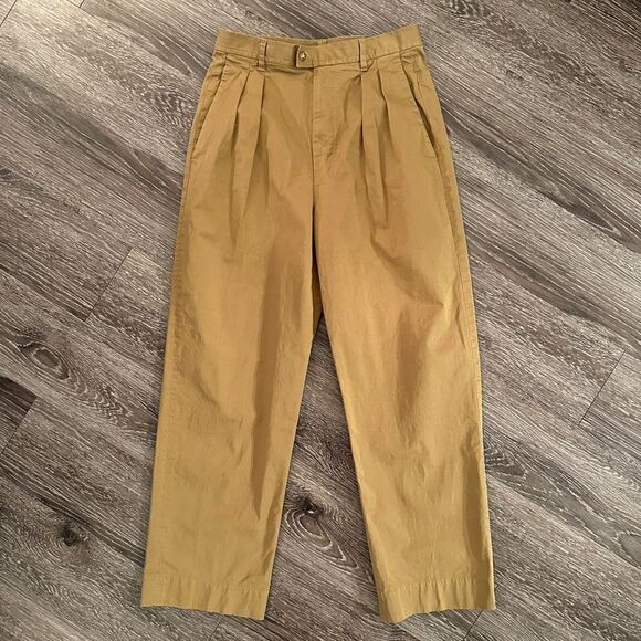 Etro Milan Tan Khaki Pleat Front Pants - Picture 1 of 8